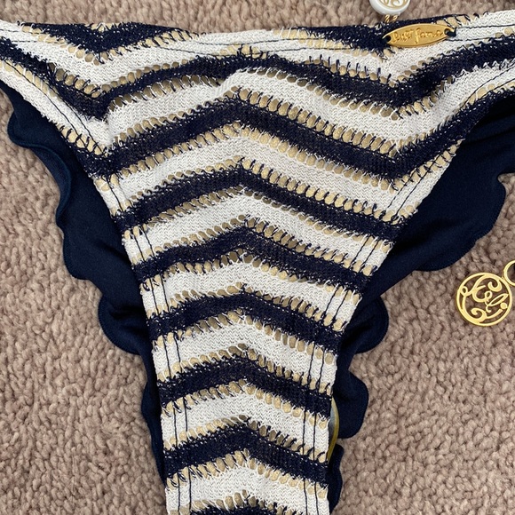 Luli Fama El Malecon Triangle Top And Wavey Ruched Back Brazilian Bottom Size XS - Picture 8 of 17